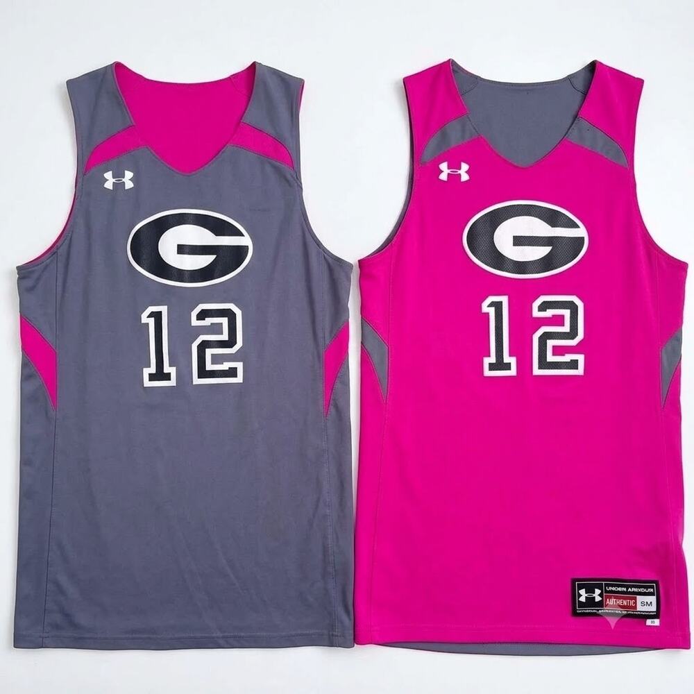 Georgia Bulldogs Under Armour Reversible Tank Top Gray Pink SEC Womens Small